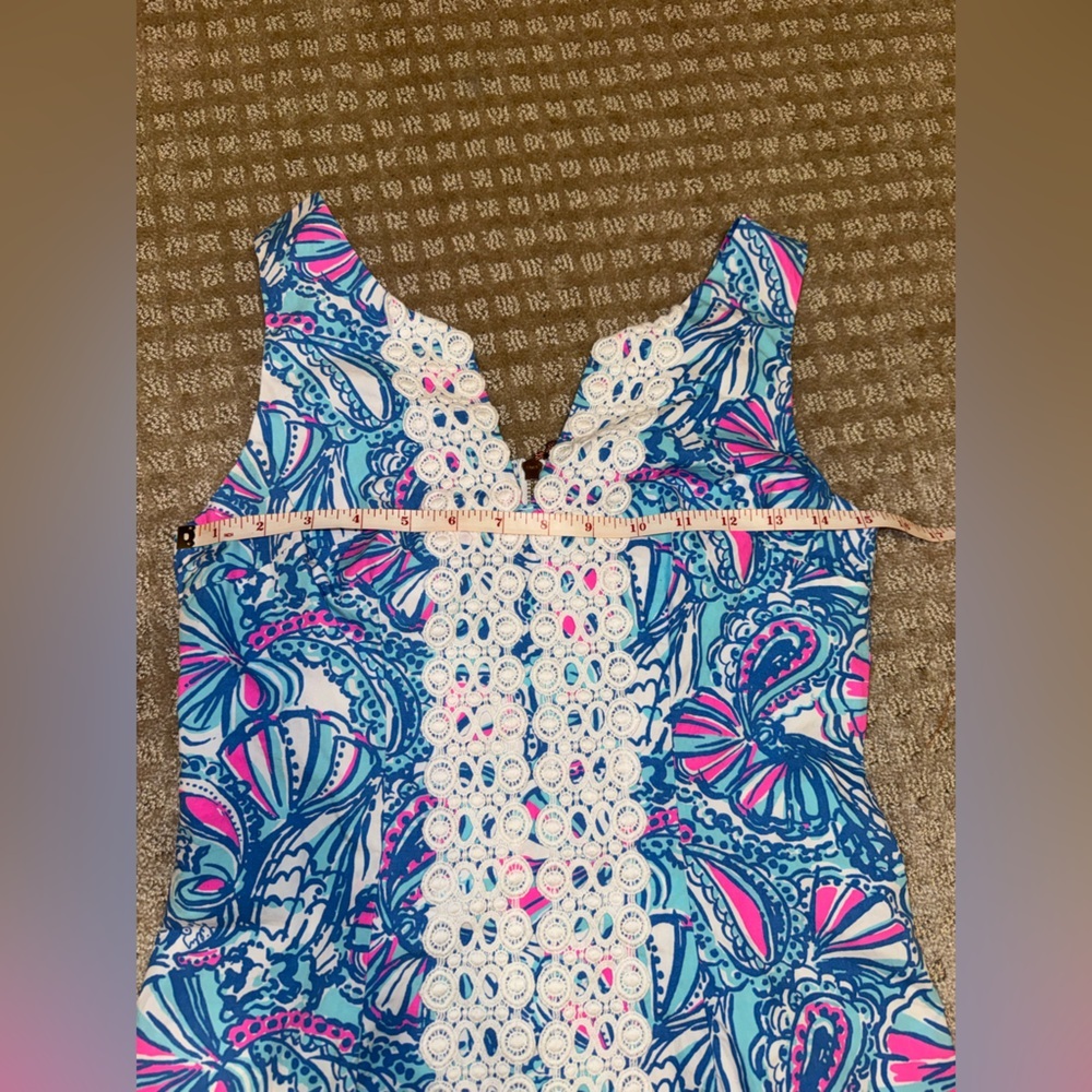Lilly Pulitzer Blue floral dress sleeveless size 2 - Picture 8 of 8